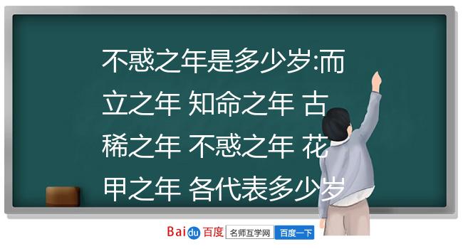 不惑之年是多少岁:而立之年 知命之年 古稀之年 不惑之年 花甲之年 各