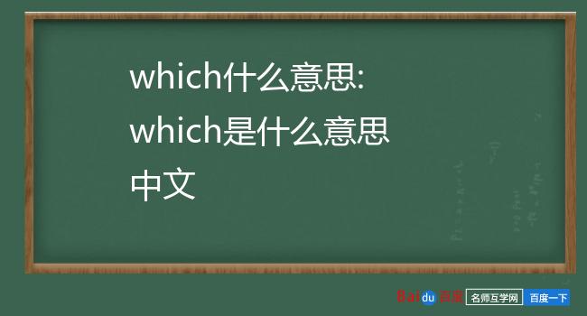 which什么意思:which是什么意思中文