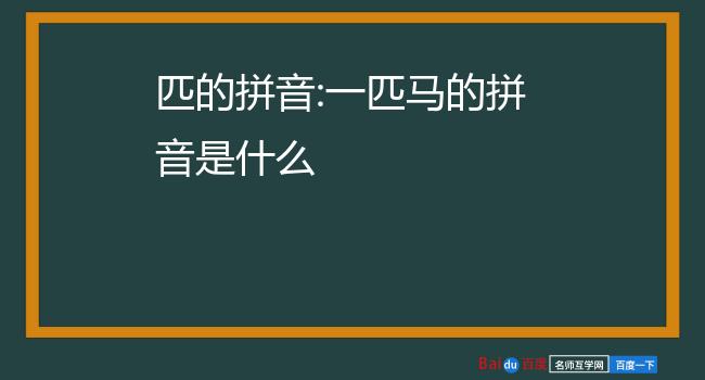 匹的拼音 一匹马的拼音是什么